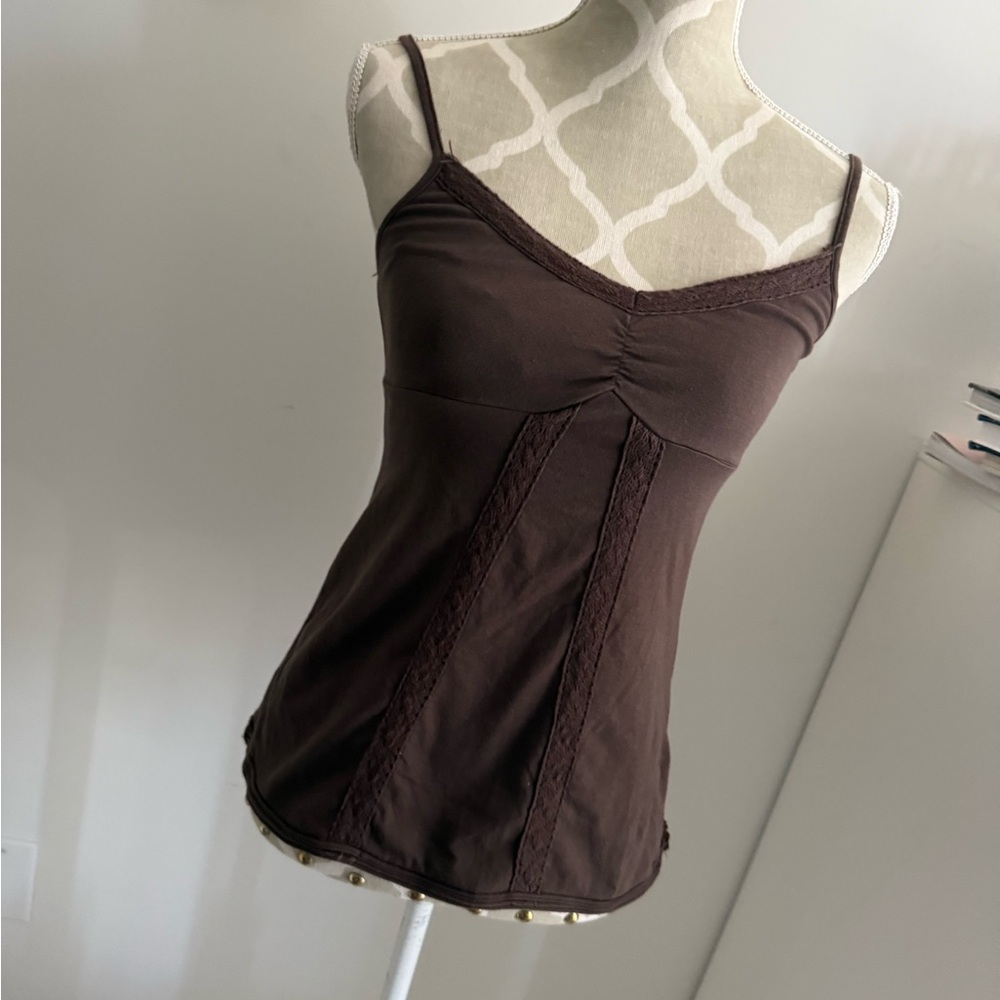 Vintage y2k Brow Ruched Sleeveless tank